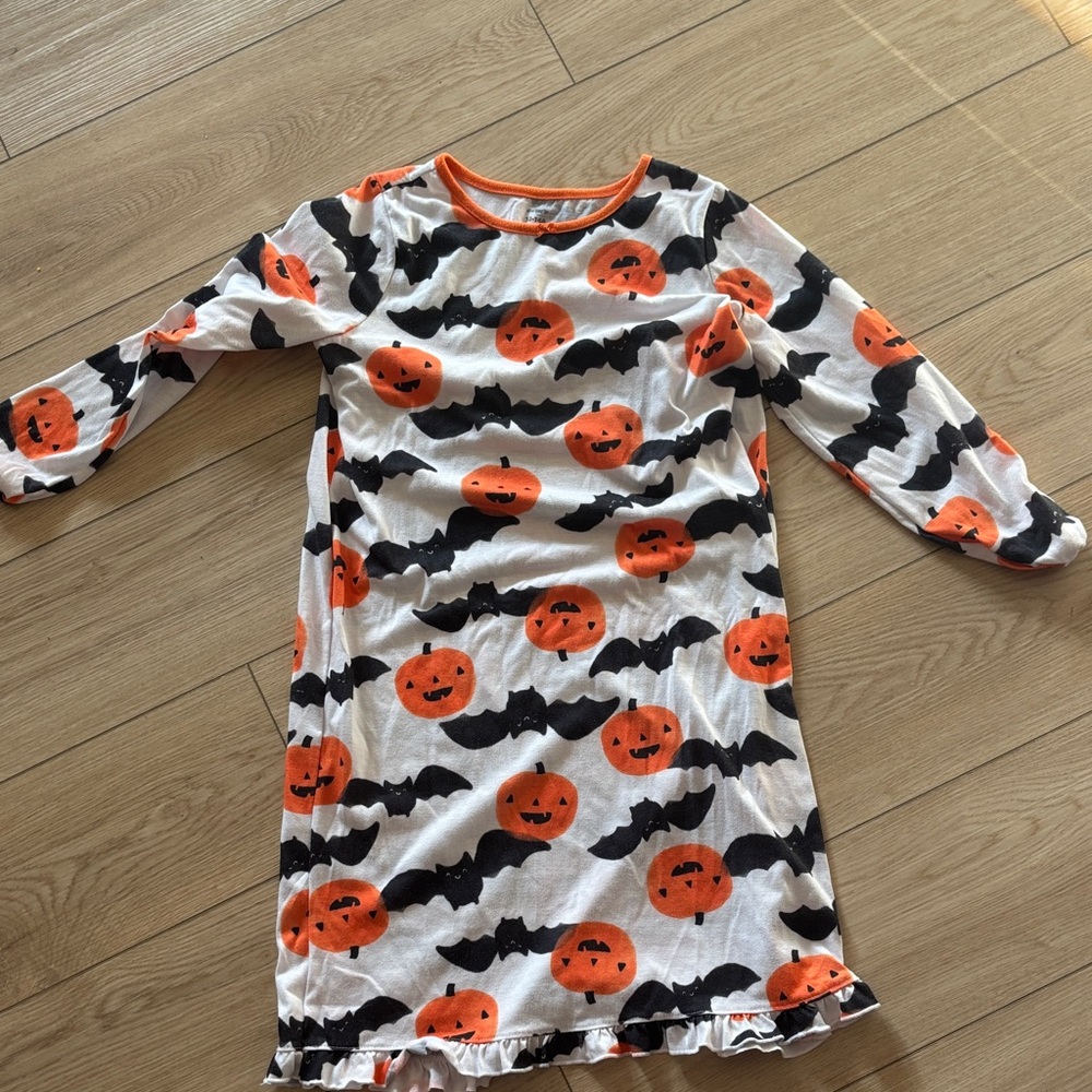 Carter's Festive Pumpkin and Bat Nightgown - Orange and Black size 12 girls